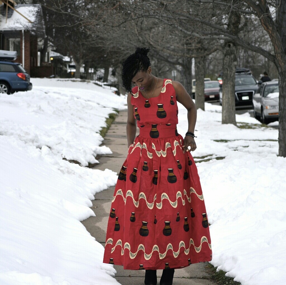 print maxi skirt